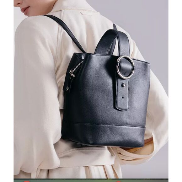 Parisa Wang Addicted Leather Small Backpack Purse Cognac Brown - Picture 6 of 6